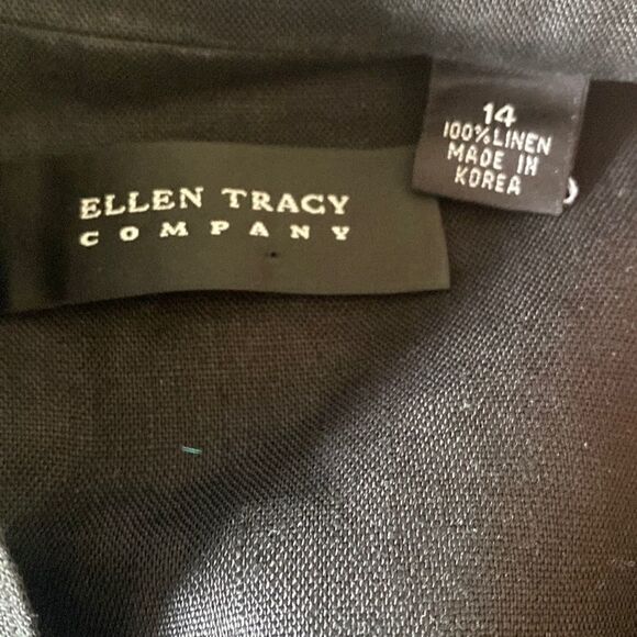Ellen Tracy Company Women’s Black Linen Jacket Blazer Size 14 - Picture 4 of 16